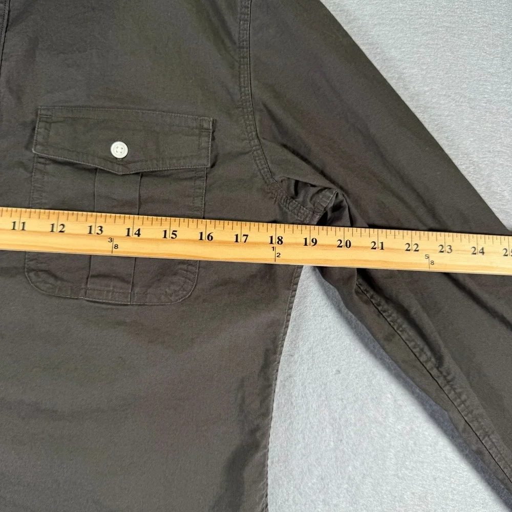 Banana Republic Heritage Collection Button Up Shirt Mens Small Brown Elbow Patch